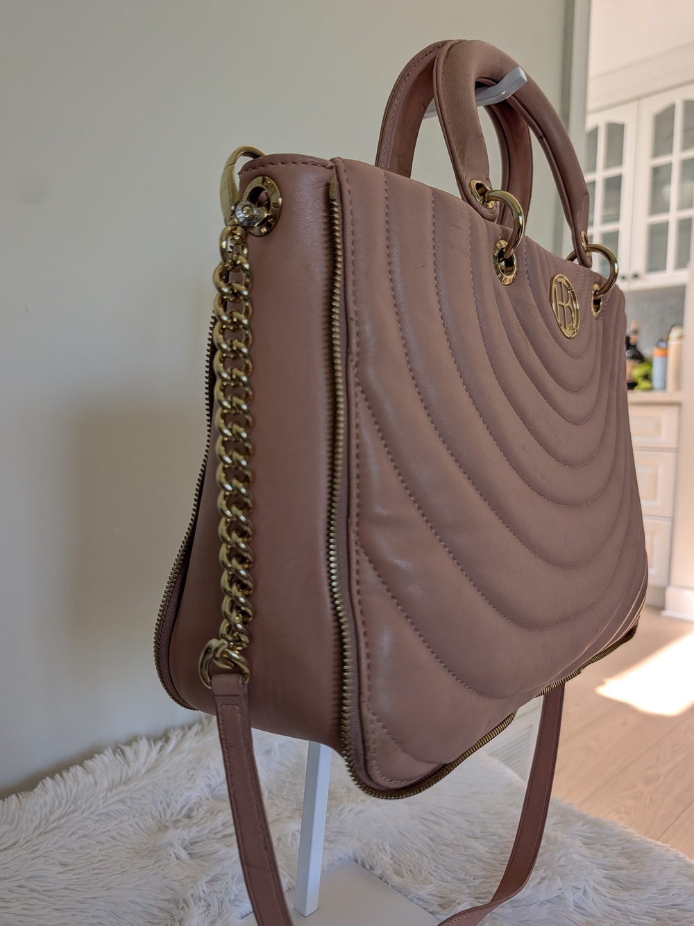 Henri Bendel No. 7 Pink Lambskin Quilted Tote - Picture 11 of 16